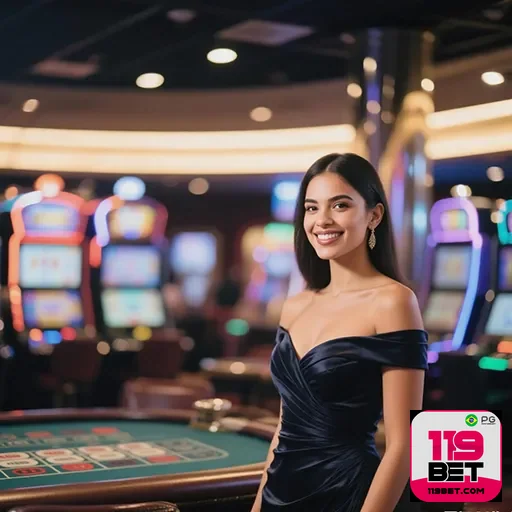 Imagem do cassino 119bet com jogos e ambiente vibrante do site 119bet