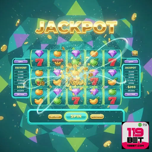 Imagem de vários jogos de slot do 119bet, destacando a diversidade de opções de slot games
