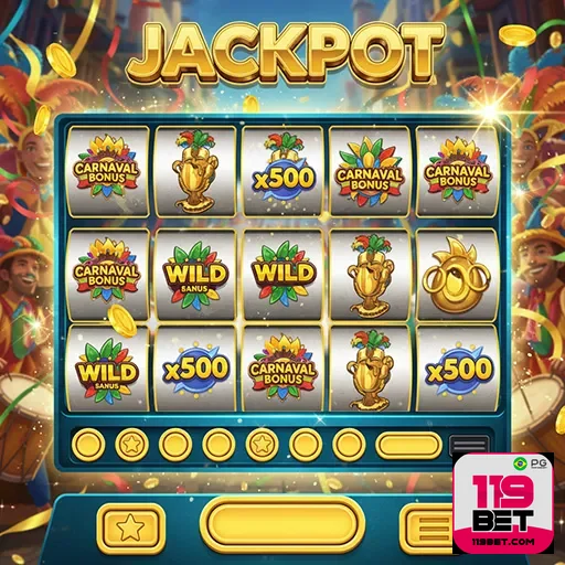 Jogador celebrando vitória ao lado de slots online com jackpot
